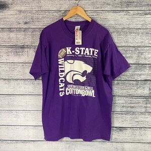 Vintage NWT Fruit Of The Loom Kansas State Wildcats Single Stitch Football Tee